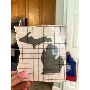 Michigan Decal Sticker Wall or Car Accessory Silver/Grey Color